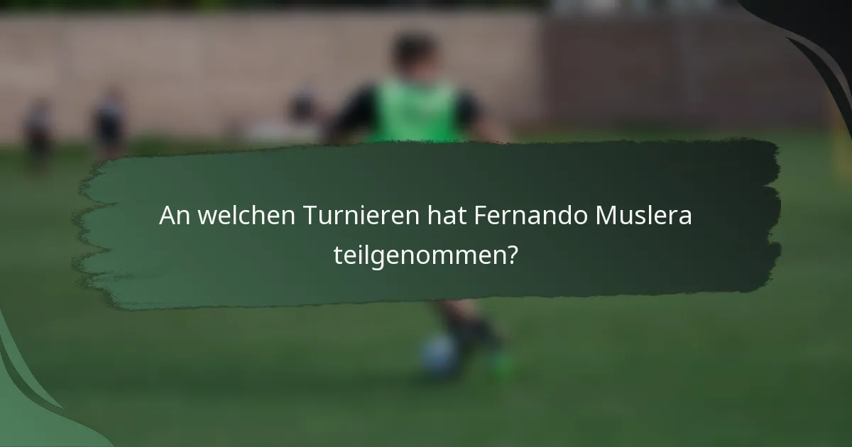 An welchen Turnieren hat Fernando Muslera teilgenommen?