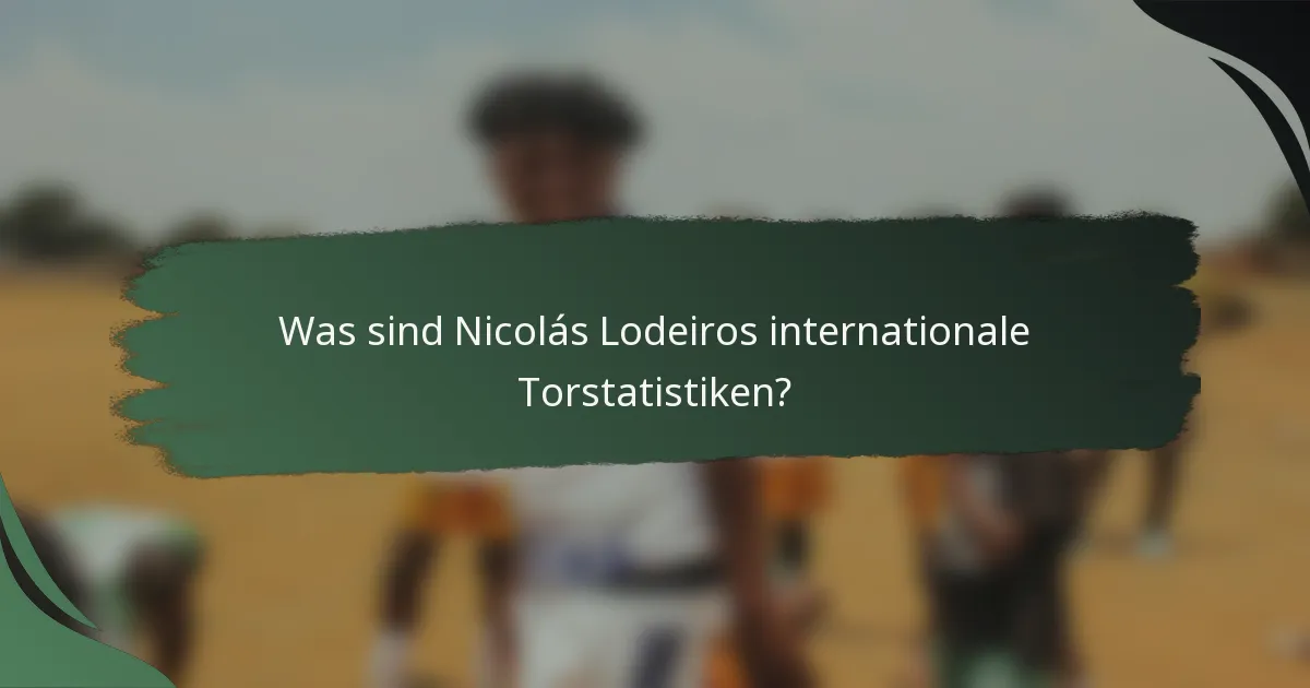 Was sind Nicolás Lodeiros internationale Torstatistiken?