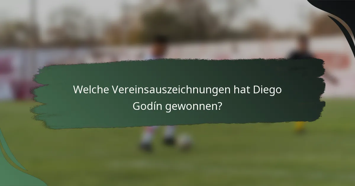 Welche Vereinsauszeichnungen hat Diego Godín gewonnen?