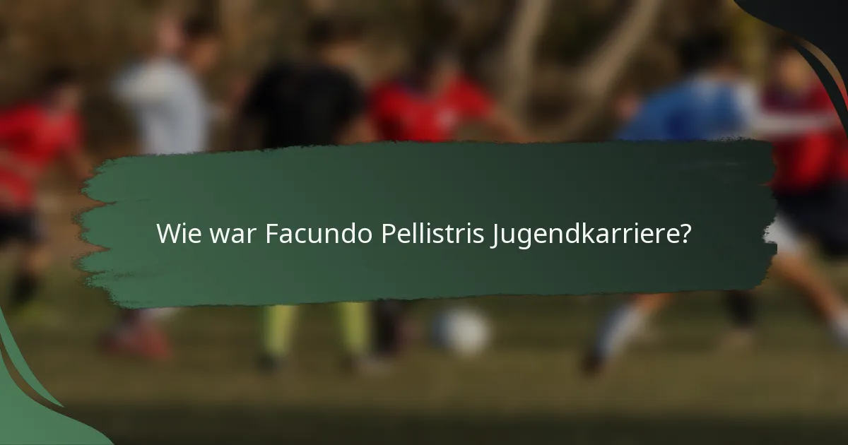 Wie war Facundo Pellistris Jugendkarriere?