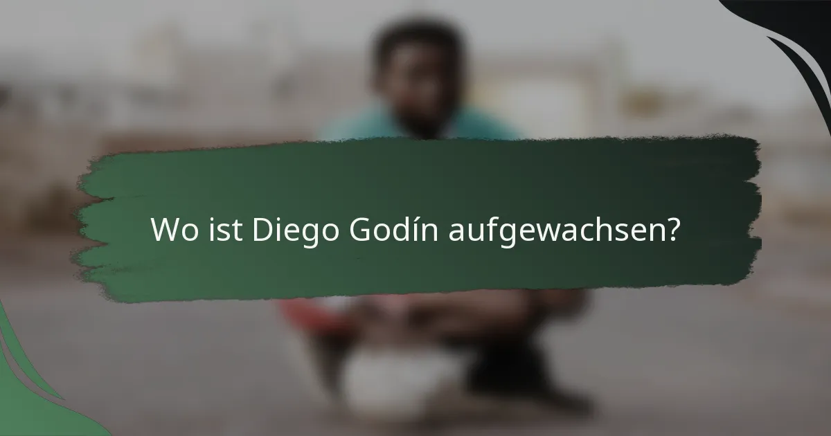 Wo ist Diego Godín aufgewachsen?